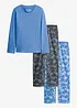 Pyjamas med 2 underdelar och överdel (set i 3 delar), bonprix