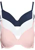 Ovadderad T-shirtbehå (3-pack), bonprix