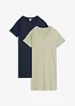 T-shirtklänning i oversizemodell med V-ringning (2-pack), bonprix