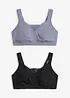 T-shirtbehå utan bygel med bomull (2-pack), bonprix