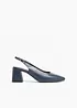 Slingbackpumps i skinn, bonprix