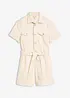 Jeansjumpsuit med korta ärmar, bonprix