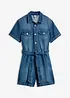 Jeansjumpsuit med korta ärmar, bonprix