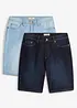 Stretchiga jeansshorts (2-pack), Regular Fit, bonprix