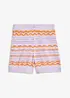 Stickade shorts i bomullsmix med linne, bonprix