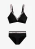 Bikini med silverfärgade infällningar (2 delar), bonprix