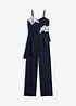 Jumpsuit med axelband och spetsapplikation, bonprix
