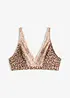 Bralette utan bygel, med mjukt foder och leopardmönster, bonprix