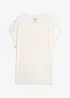 T-shirt i linne med broderi, bonprix