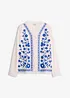 Blus av bomull med broderi, bonprix