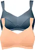 BH utan bygel med ekologisk bomull (2-pack), bonprix