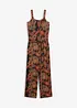 Mönstrad jumpsuit i jersey av mjuk viskosmix, bonprix