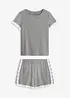 Pyjamas med shorts, av bomull med spets, bonprix