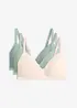 Formpressad BH utan bygel med ekologisk bomull (3-pack), bonprix
