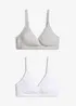 Amningsbehå utan bygel, med ekologisk bomull (2-pack), bonprix