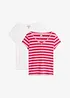 T-shirt av ekologisk bomull (2-pack), bonprix