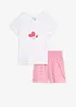 Kort pyjamas i bomull, 2 delar, bonprix