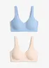 T-shirtbehå utan bygel med bomull (2-pack), bonprix