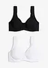 Minimizer-BH i T-shirtmodell med bygel och ekologisk bomull (2-pack), bonprix
