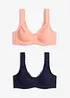 Minimizer-BH i T-shirtmodell med bygel och ekologisk bomull (2-pack), bonprix