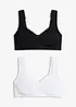 Minimizer-BH i T-shirtmodell utan bygel, med ekologisk bomull (2-pack), bonprix