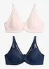 BH med bygel och mesh (2-pack), bonprix