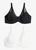 BH med bygel och mesh (2-pack), bonprix