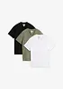 T-shirt med V-ringning i ekologisk bomull (3-pack), bonprix