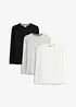 Långärmad T-shirt med ekologisk bomull (3-pack), bonprix