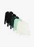 Ribbad topp av ekologisk bomull (6-pack), bonprix
