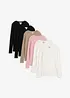 Ribbad topp av ekologisk bomull (6-pack), bonprix