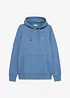 Sweatshirt med huva och detaljer i skinnimitation, bonprix