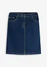 Jeanskjol i elastisk bomullsmix, Mid Waist, bonprix