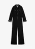 Jumpsuit i twill av bomullsstretch med bekväm midja, bonprix