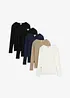Ribbstickad topp i ekologisk bomull (5-pack), bonprix
