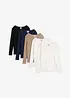 Ribbstickad topp i ekologisk bomull (5-pack), bonprix