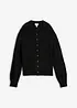 Grovstickad cardigan med knappslå, bonprix