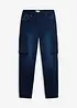Slim Fit cargo-jeans av joggermaterial med resårmidja, Straight, bonprix