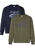 Sweatshirt i mjuk bomullsmix (2-pack), bonprix