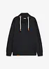 Sweatshirt med sjalkrage och detaljer i skinnimitation, bonprix