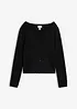 Finstickad cardigan i kort modell, bonprix