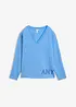 Sweatshirt av elastisk materialmix med ekologisk bomull, bonprix