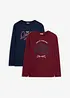 Långärmad T-shirt av ekologisk bomull (2-pack), bonprix