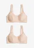 BH utan bygel med ekologisk bomull (2-pack), bonprix