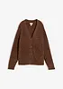 Ribbstickad cardigan med glansiga effekter, bonprix