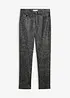 Byxa i skinnimitation med used-look, bonprix