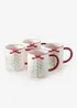 Mugg med rosetter och träd (4-pack), bonprix