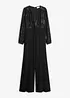 Jumpsuit med glansigt broderi, bonprix