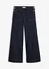 Wide Leg Jeans, High Waist, med påsydda fickor, bonprix