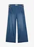 Wide Leg Jeans, High Waist, med påsydda fickor, bonprix